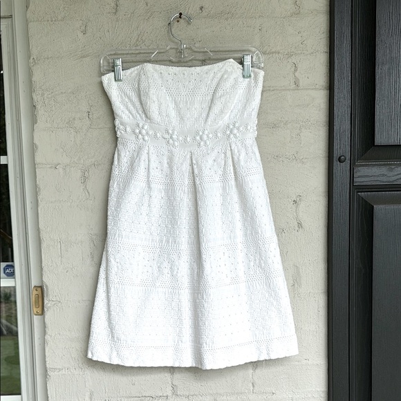Lilly Pulitzer White Strapless Dress Size 0 - Picture 1 of 14